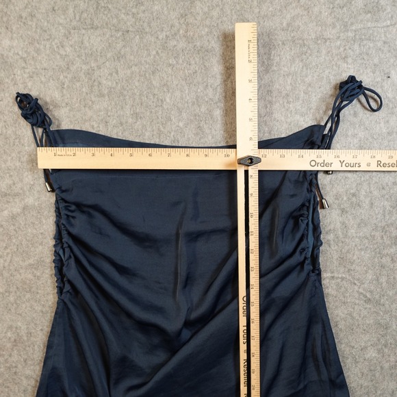 Free People Top Womens Small Hattie Tank Drape Front Navy Blue Tie Straps - Picture 8 of 12